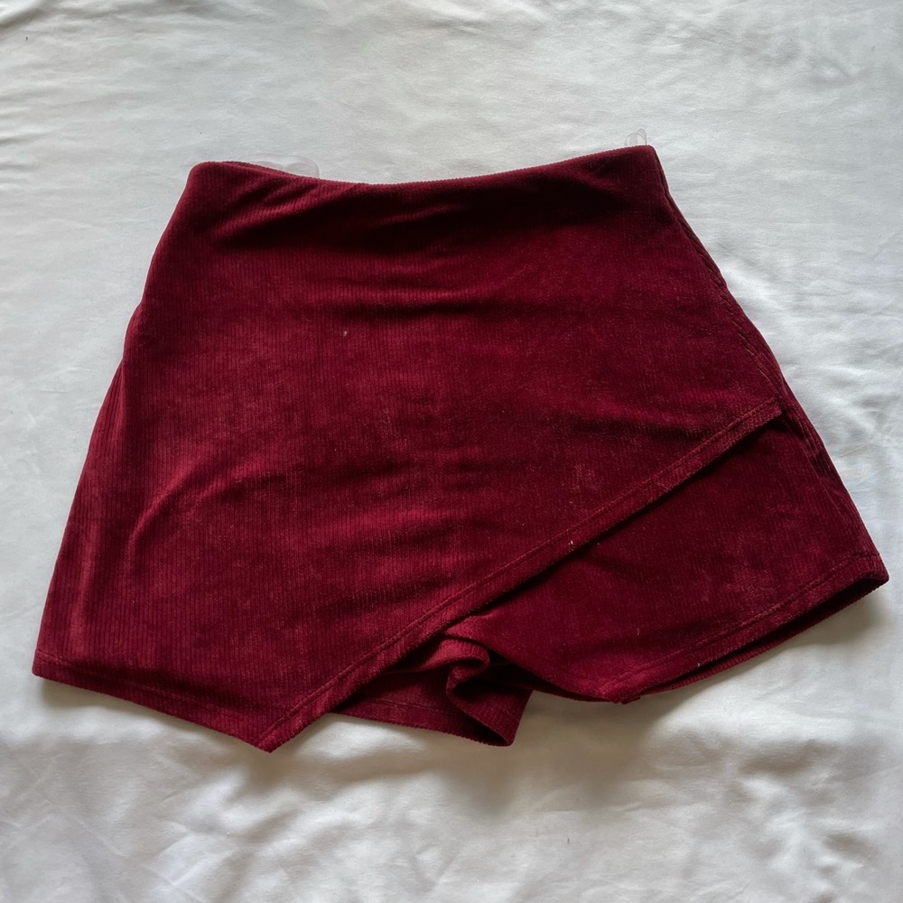 Garnet Velvet Skort